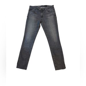 AG Adriano Goldschmied Prima Ankle Cigarette Jeans Gray 27R Raw Hem Stretch